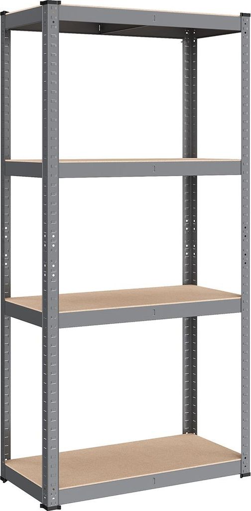 Robustes Regal mit Stahlrahmen und 4 verstellbaren Regalböden
