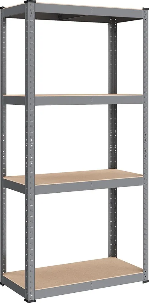 Étagère de rangement stable acier anti-basculement 4 plateaux réglables