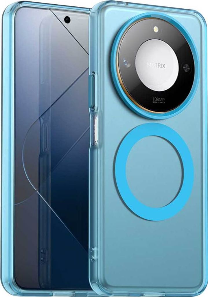Magnetisch Hülle für Honor X60, Schlank Durchscheinend Matt Stoßfest Handyhülle Blau