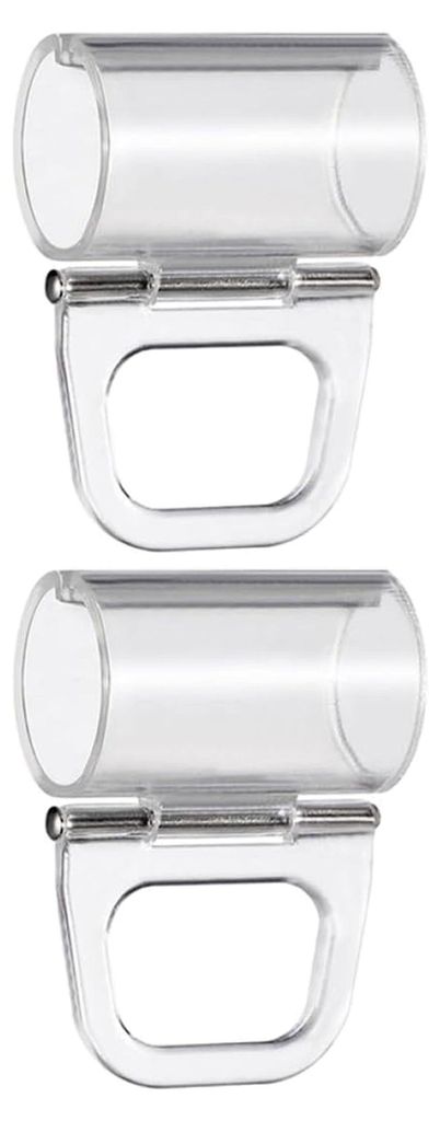 2 Stück Transparente Kabellose Rollogriffe aus Kunststoff 20mm Jalousiehalter für Plissee und Fensterrollos