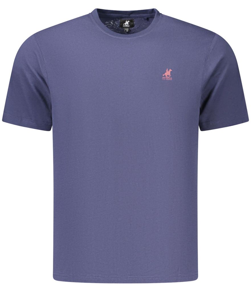 Blaues Herren Kurzarm T-Shirt mit Rundhals und stilvollem Druck