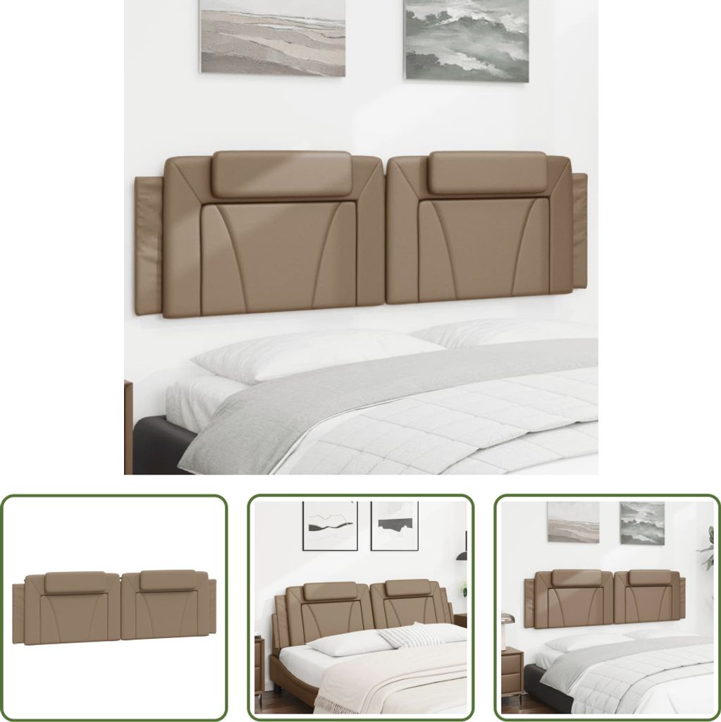 The Living Store Kopfteil-Kissen Cappuccino-Braun 180 cm Kunstleder