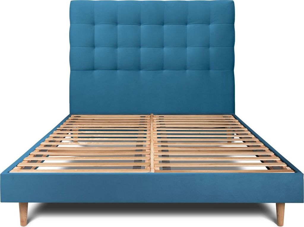 Bett mit gepolstertem Kopfteil – Samtstoff - 180 x 200 cm