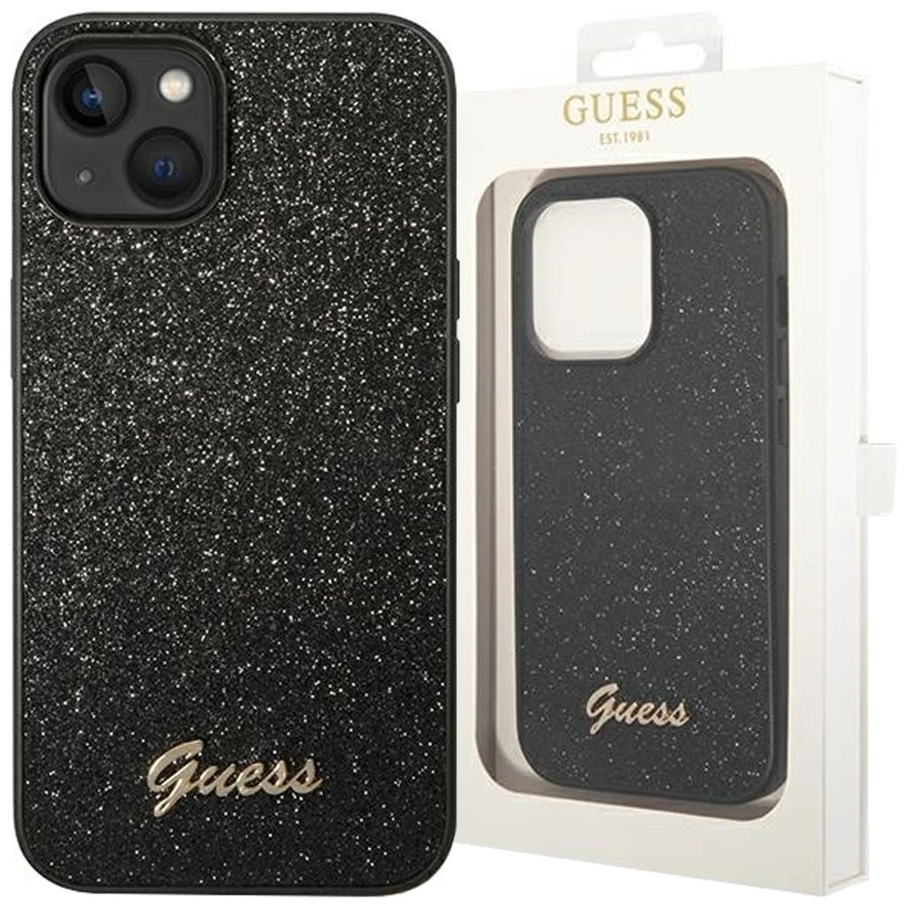 Guess PC/TPU Glitter Flakes Metal Logo Case für iPhone 14 Produktbild 