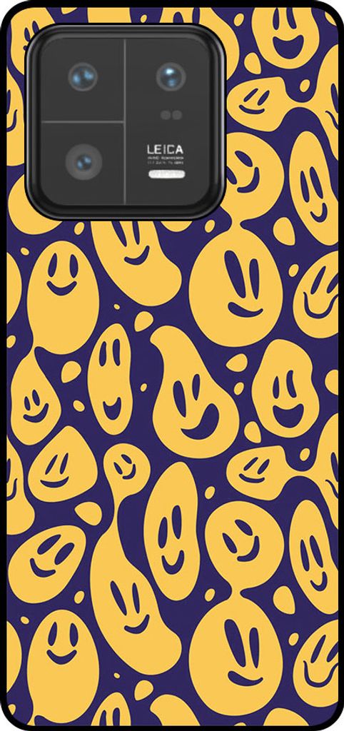 Smartphonica Phone Case Fit für Xiaomi 13 Pro mit Smiley-Druck - TPU zurück Abdeckung Fall Emoji Design - lila gelb
