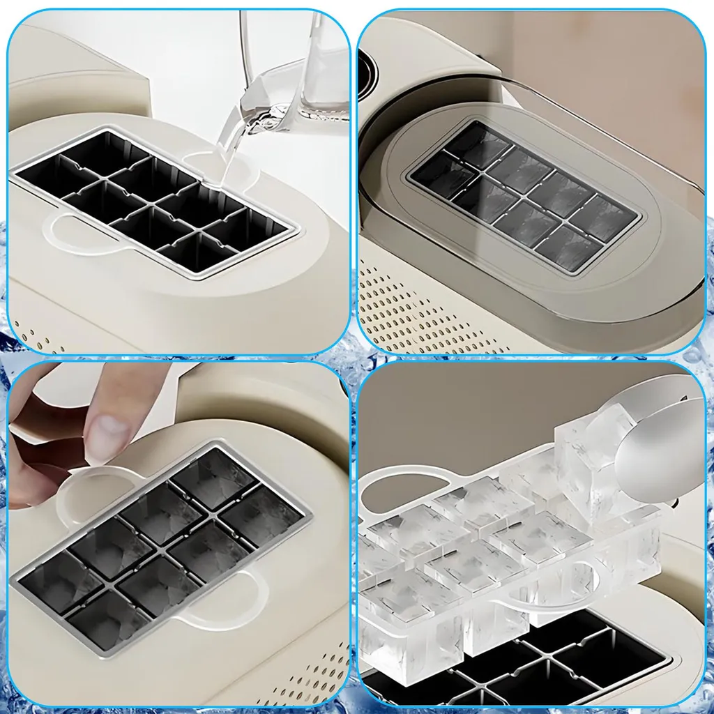 Mini machine à glaçons compacte en inox pour la maison et le bureau - 11