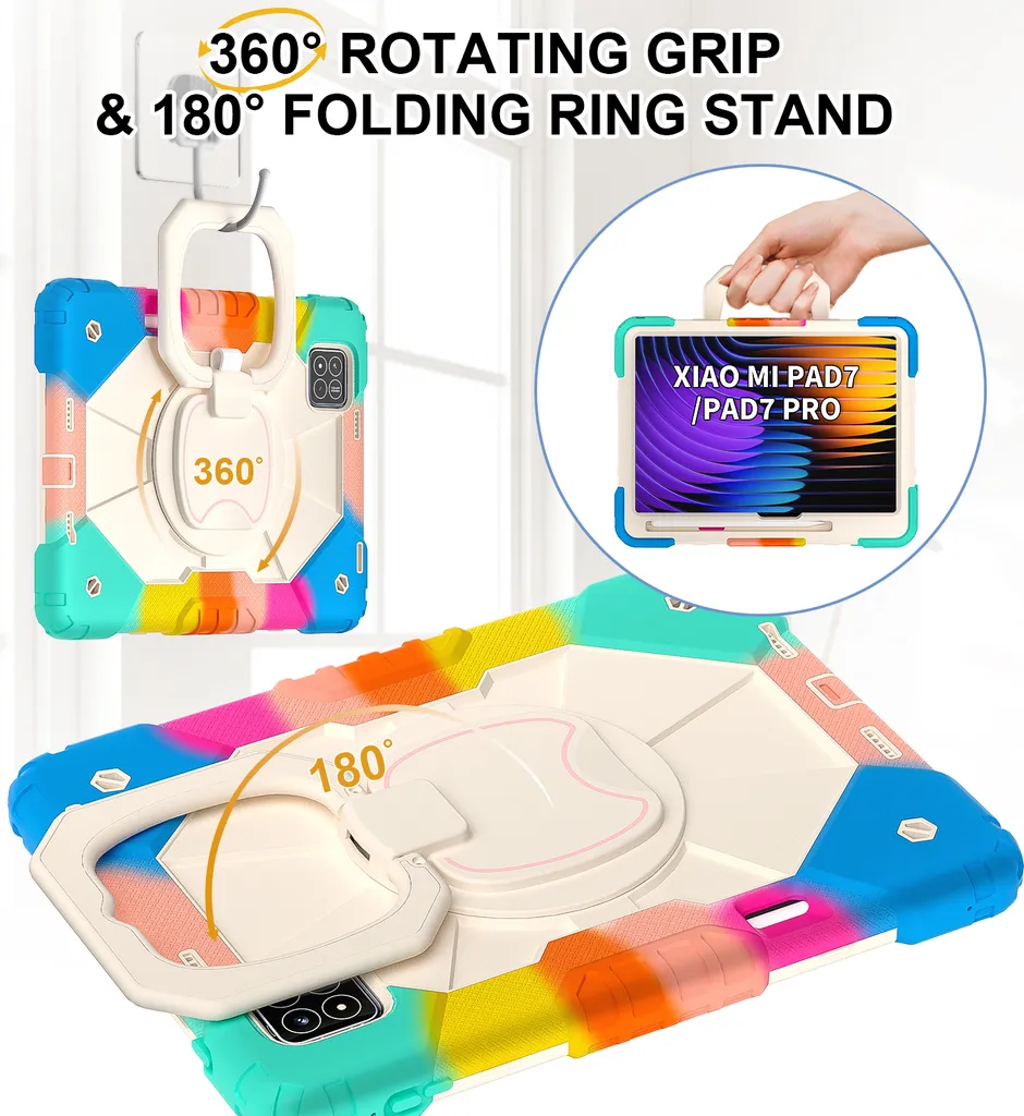 Housse de protection Xiaomi Pad 7 Pro antichoc avec sangle et support - 7
