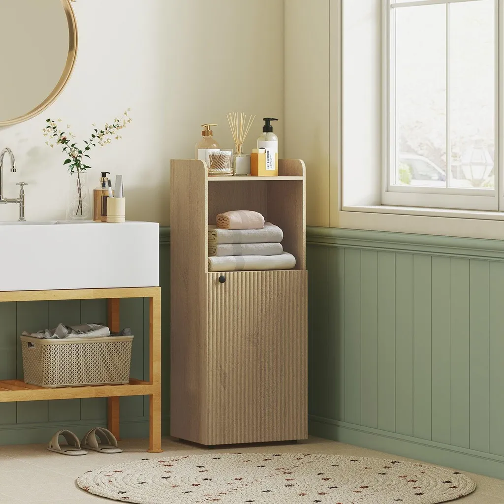 Rangement salle de bain compact chêne jaune, idéal petit espace 104 cm - 2