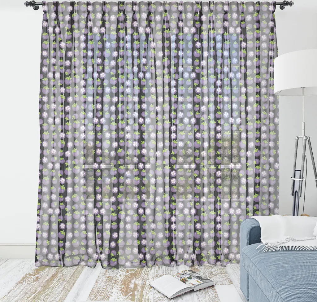 Grande tenture murale décorative aubergines cartoon satin 135x274cm