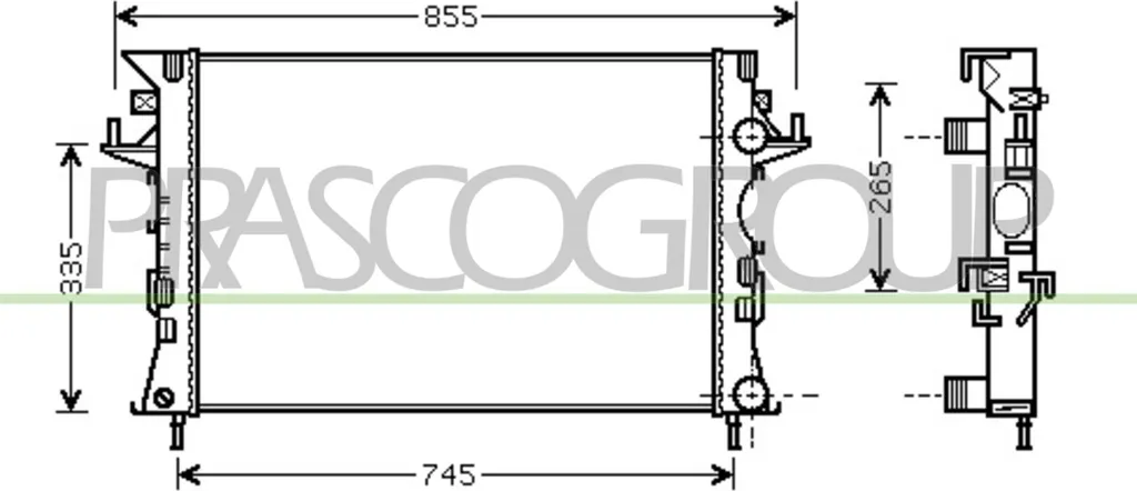 Radiateur PRASCO RN084R005 pour Renault Espace IV Laguna II 7711134656