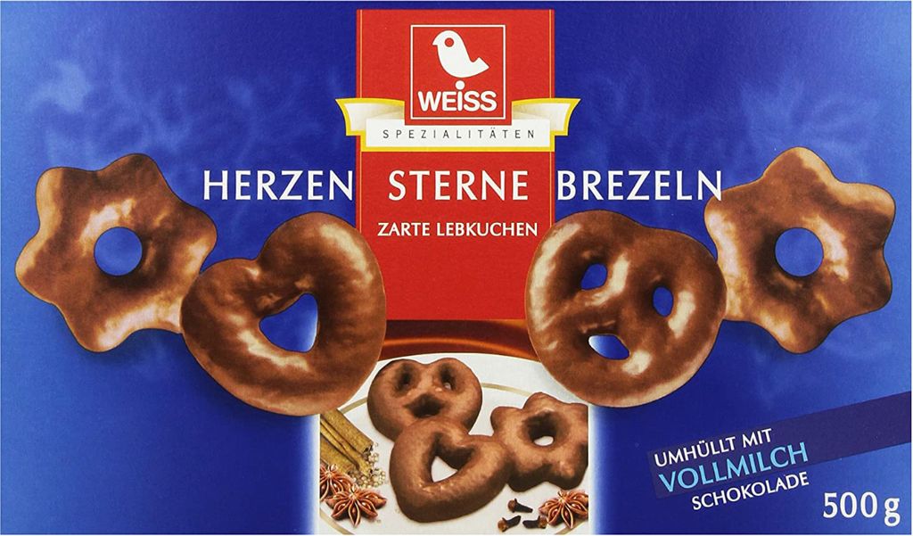 Bílé srdíčka hvězdičky preclíky perníkové s mléčnou Obrázek produktu 2