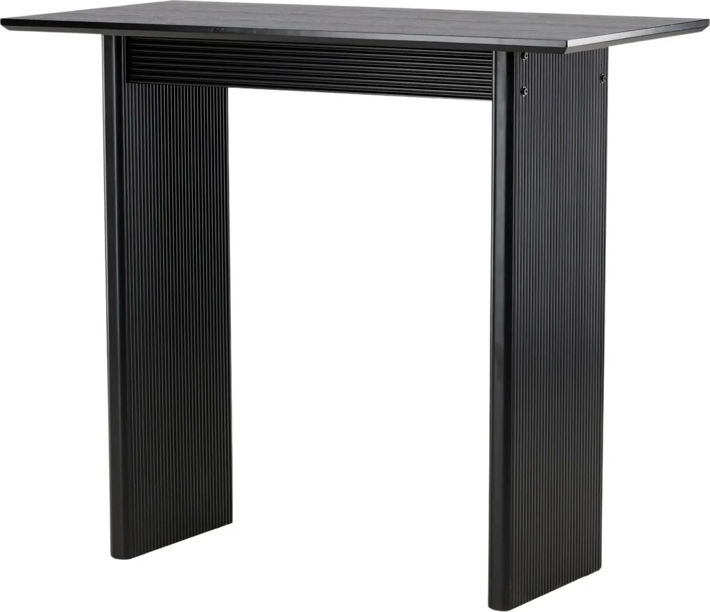 Table de bar noire Vail 60x120 cm avec structure en acier et plateau mat
