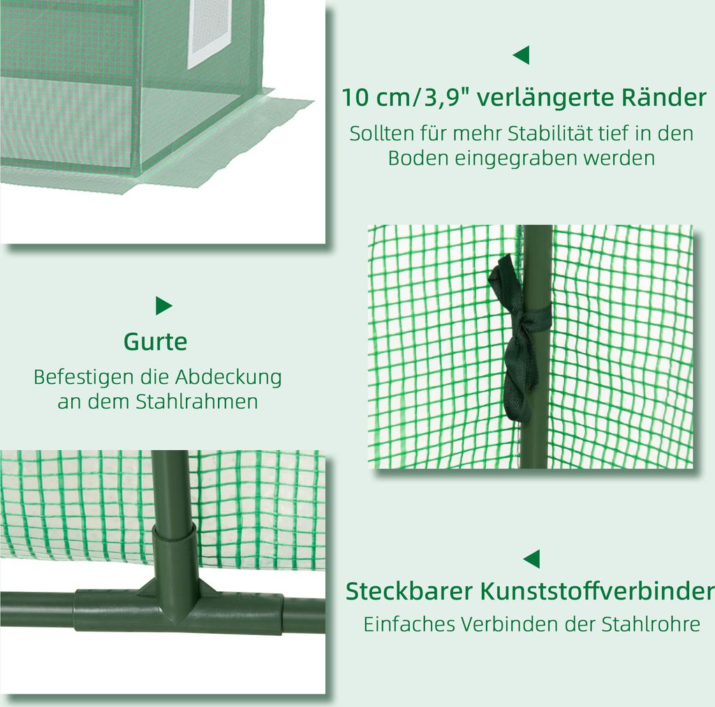 Outsunny Foliengewächshaus Mini Gewächshaus mit Mesh Produktbild 6