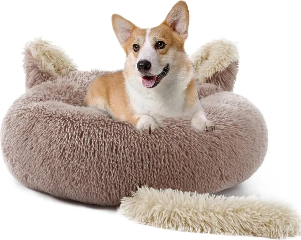 Rayson Panier Douillet pour Animaux en Peluche Beige de 20 x 60 cm
