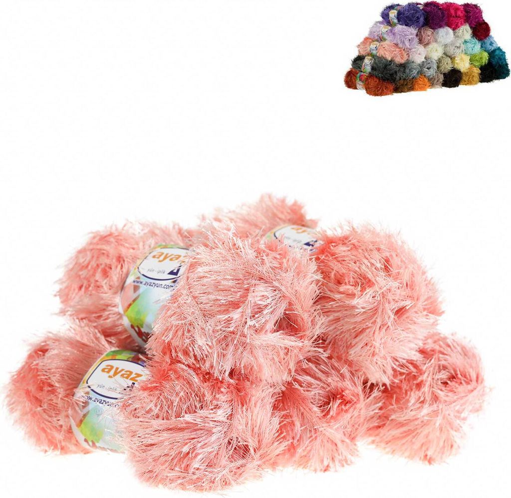 5 x 100g Strickgarn Yumos lachsfarben
