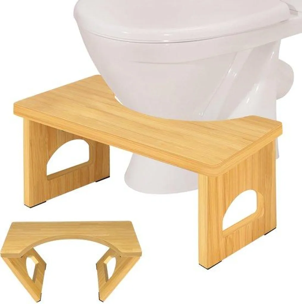 Support de toilettes pour posture naturelle en bois pliable et stable