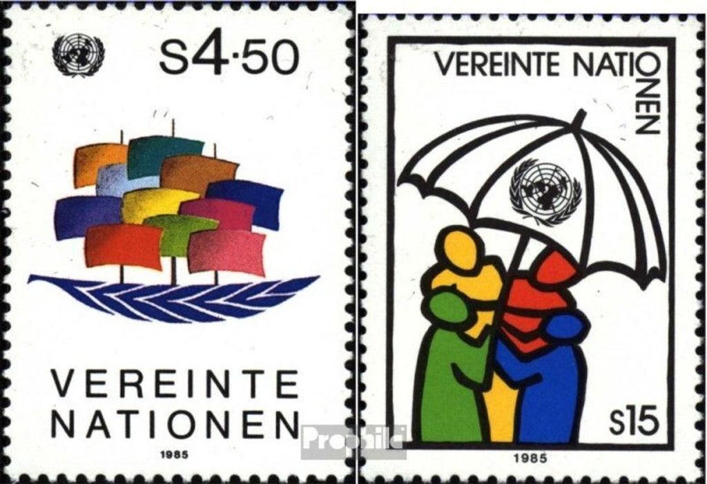 Briefmarken UNO - Wien 1985 Mi 49-50 (kompl.Ausg.) gestempelt Freimarken