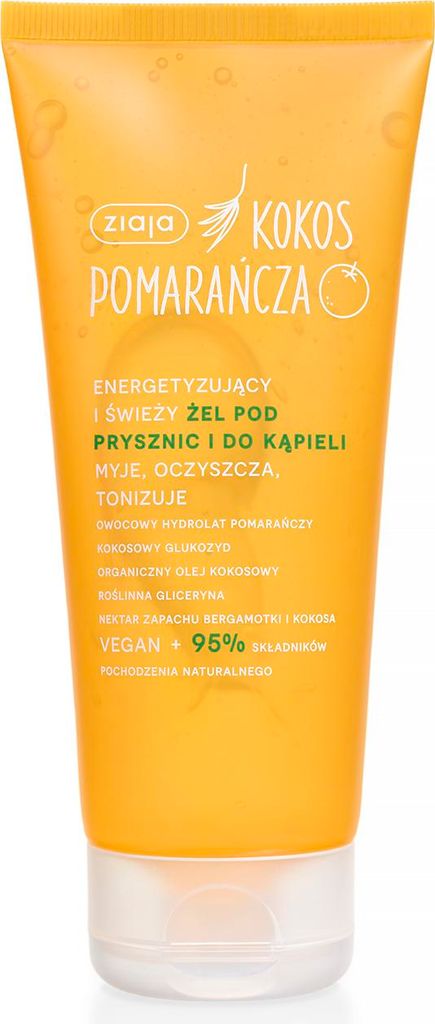 Ziaja Kokos-Orangen Dusch- & Badegel 200 ml - Vitalisierende Pflege für ein erfrischendes Hautgefühl
