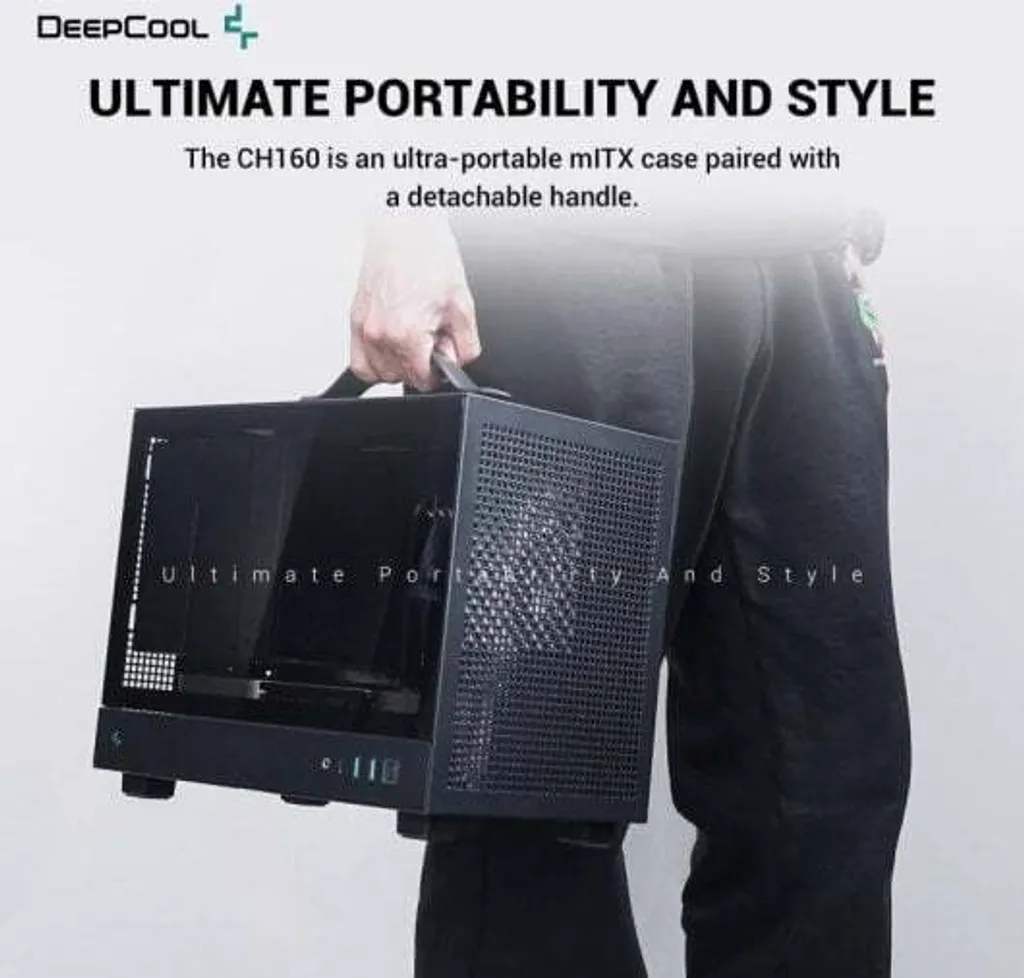 Boîtier PC Portable DeepCool CH160 - Idéal Setup Gaming Mini-ITX Noir - 13