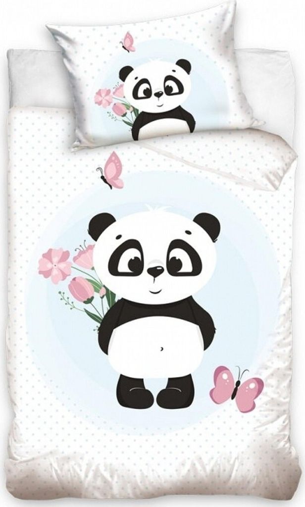 Babybettwäsche Set Panda 100 x 135 cm / 40 x 60 cm, 100% Produktbild 