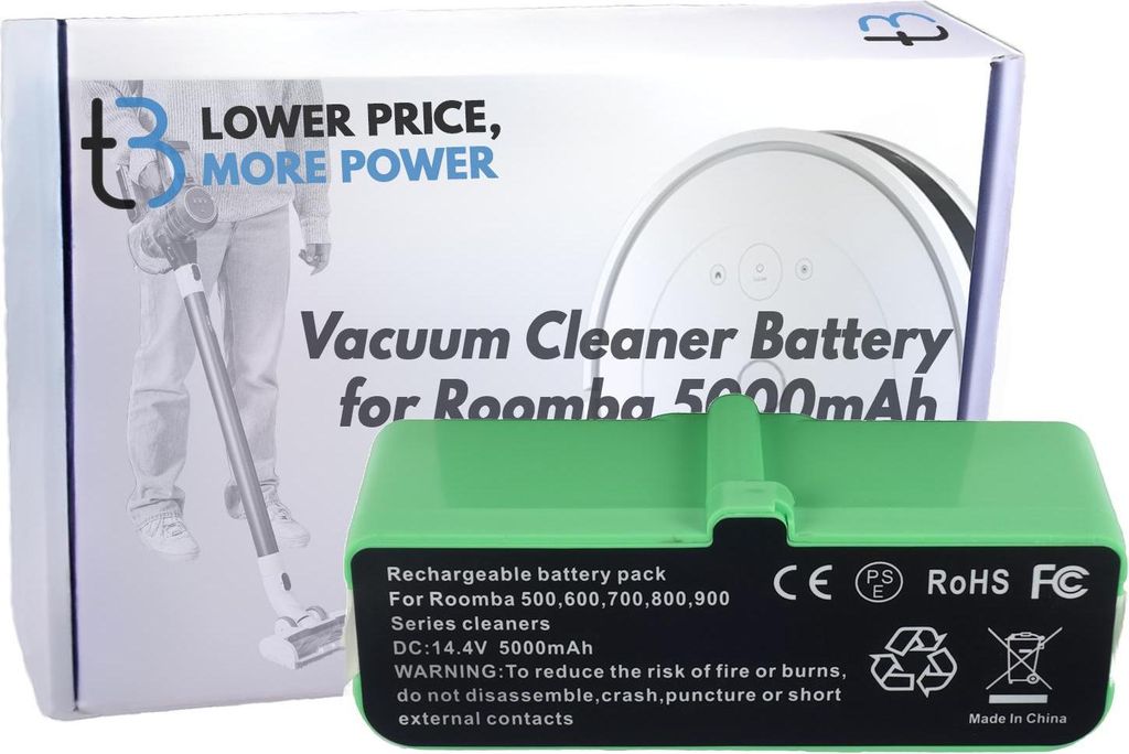 TRADEBIT Akku Ersatz kompatibel für iRobot ROOMBA 500 600 625 700 800 880 900 - Li-Ion - 5000 mAh