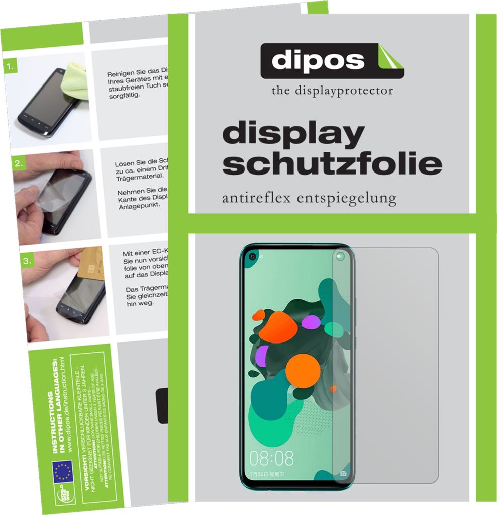 6x Schutzfolie für Huawei nova 5z matt Displayschutzfolie Folie Display Schutz dipos