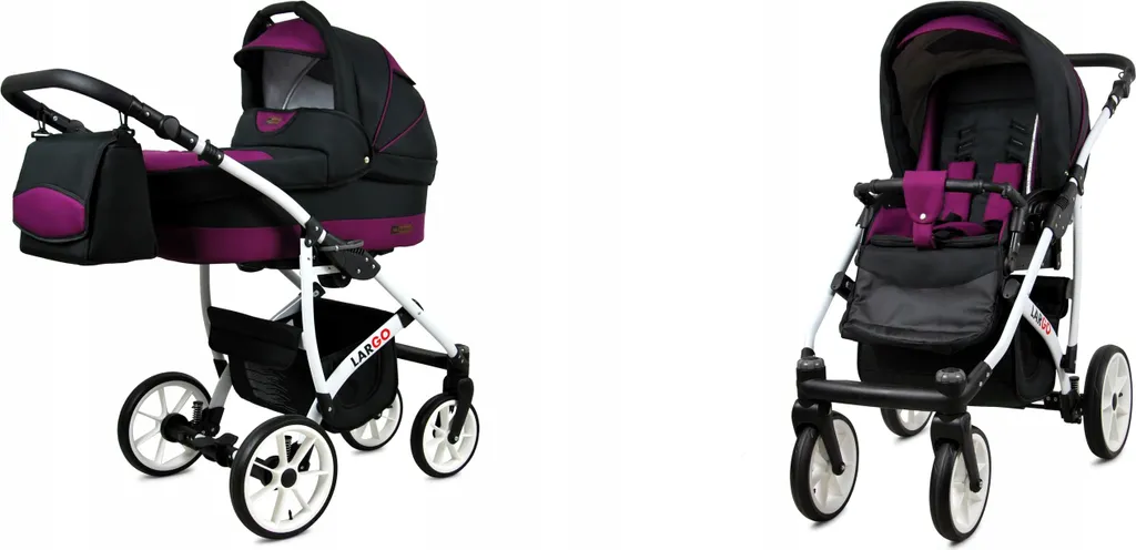 Pack poussette naissance 2 en 1 BabyLux Largo idéal pour ville et parc