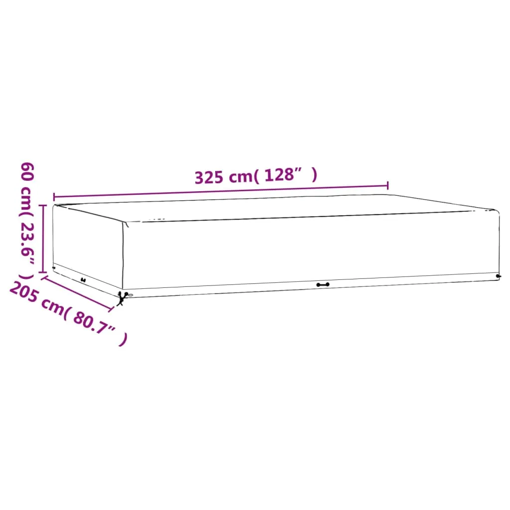 Telo Copri Mobili da Giardino vidaXL 325x205x60 cm Nero Anti-Pioggia - 10