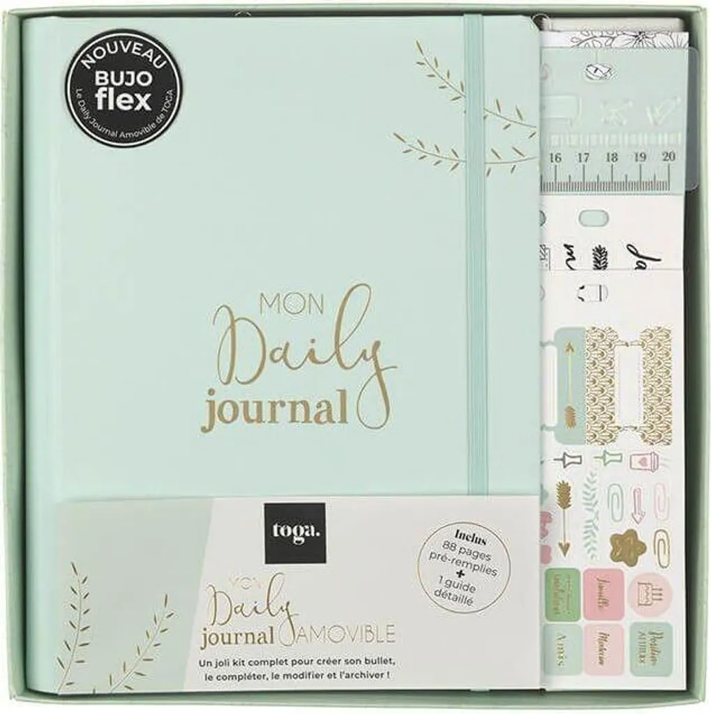 Kit de démarrage Journal Bullet amovible avec carnet A5 à points noir