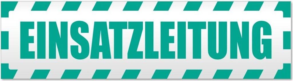 Kiwistar - Autoaufkleber - Türkis - 30 x 8 cm - Einsatzleitung gestreift - Hinweis Aufkleber Sticker für Auto, Kfz, Fahrrad, PKW, LKW