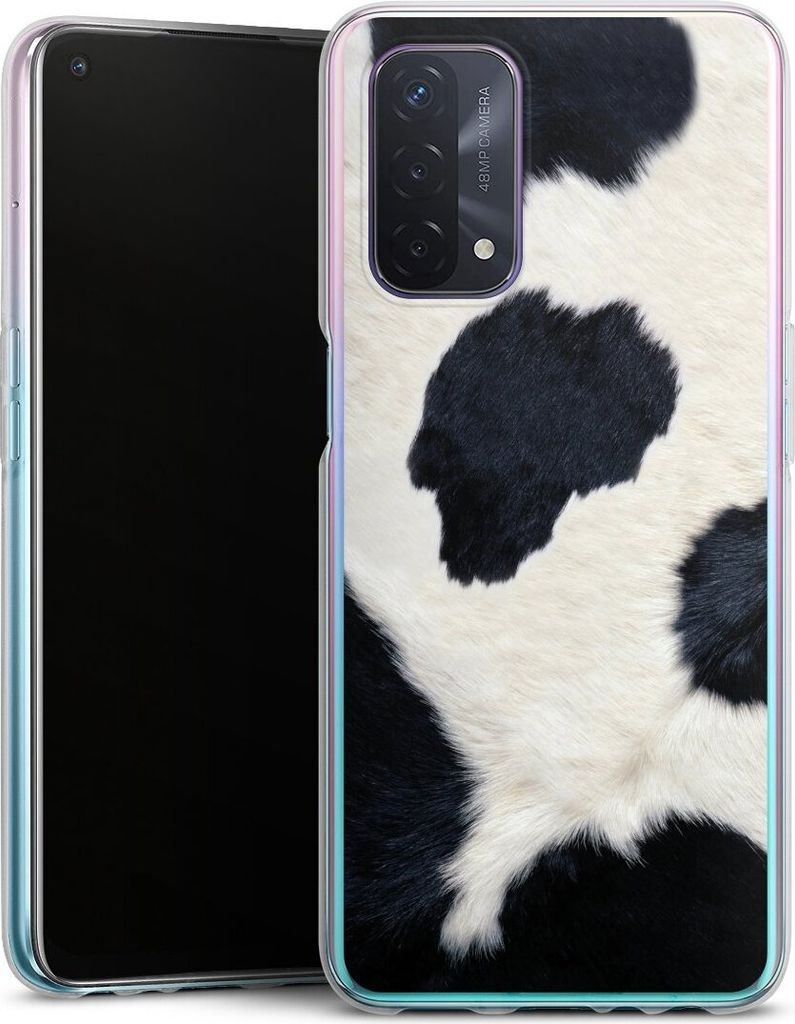 DeinDesign Handyhülle für Oppo A54 5G Silikon Hülle Case Smartphone Schutzhülle Animal-Look Animalprint Kuhfell