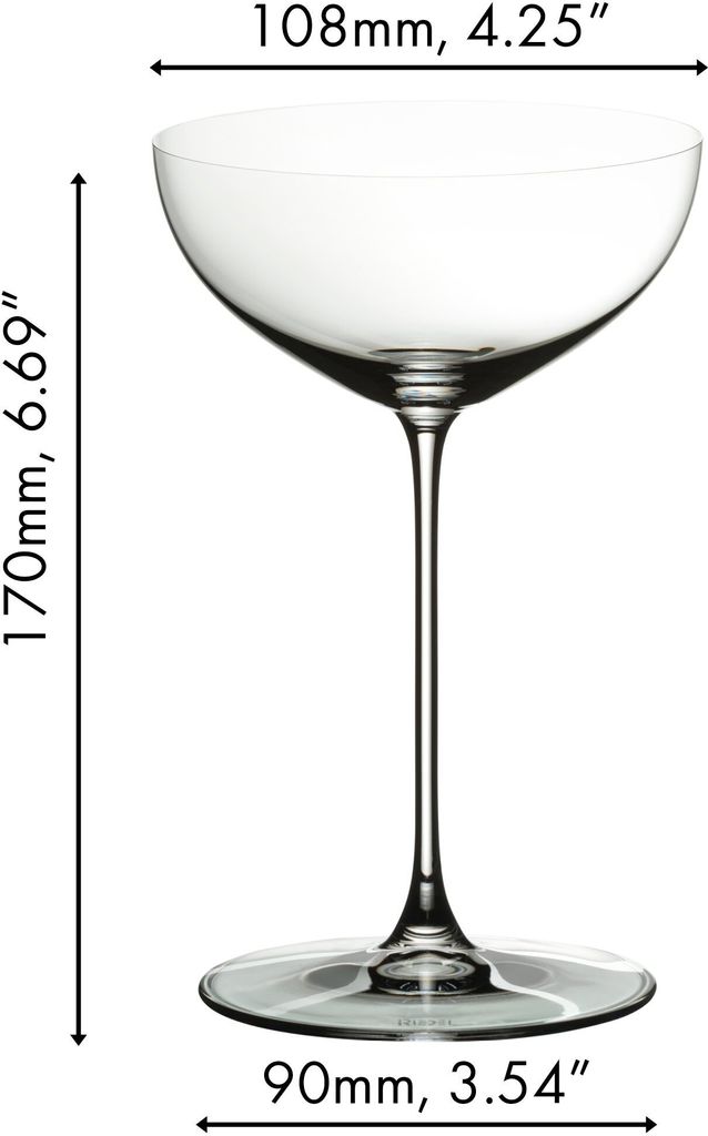 Riedel Veritas Coupe / Cocktail, 2er Set, Sektschale, Sektglas, Cocktailglas, Trinkglas, Hochwertiges Glas, 240 ml, 6449/09