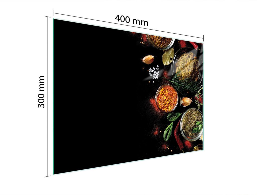 Schneidebrett Herdabdeckplatte Multiglasschneidplatte 40x30 cm Gewürze Bunt