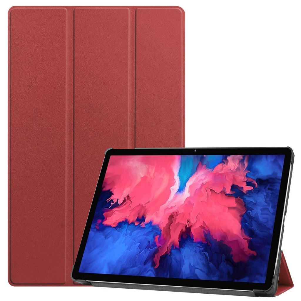 Hülle für Lenovo Tab P11 2021 TB-J606F TB-J606X 11 Zoll Smart Cover Etui mit Standfunktion und Auto Sleep/Wake Funktion Weinrot