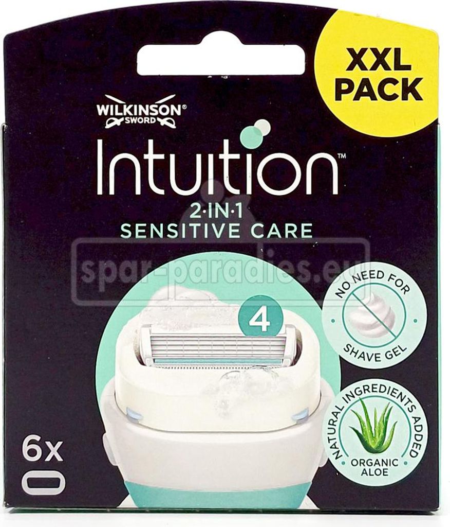 Wilkinson Intuition 2-in-1 Sensitive Care Rasierklingen, 6er Pack