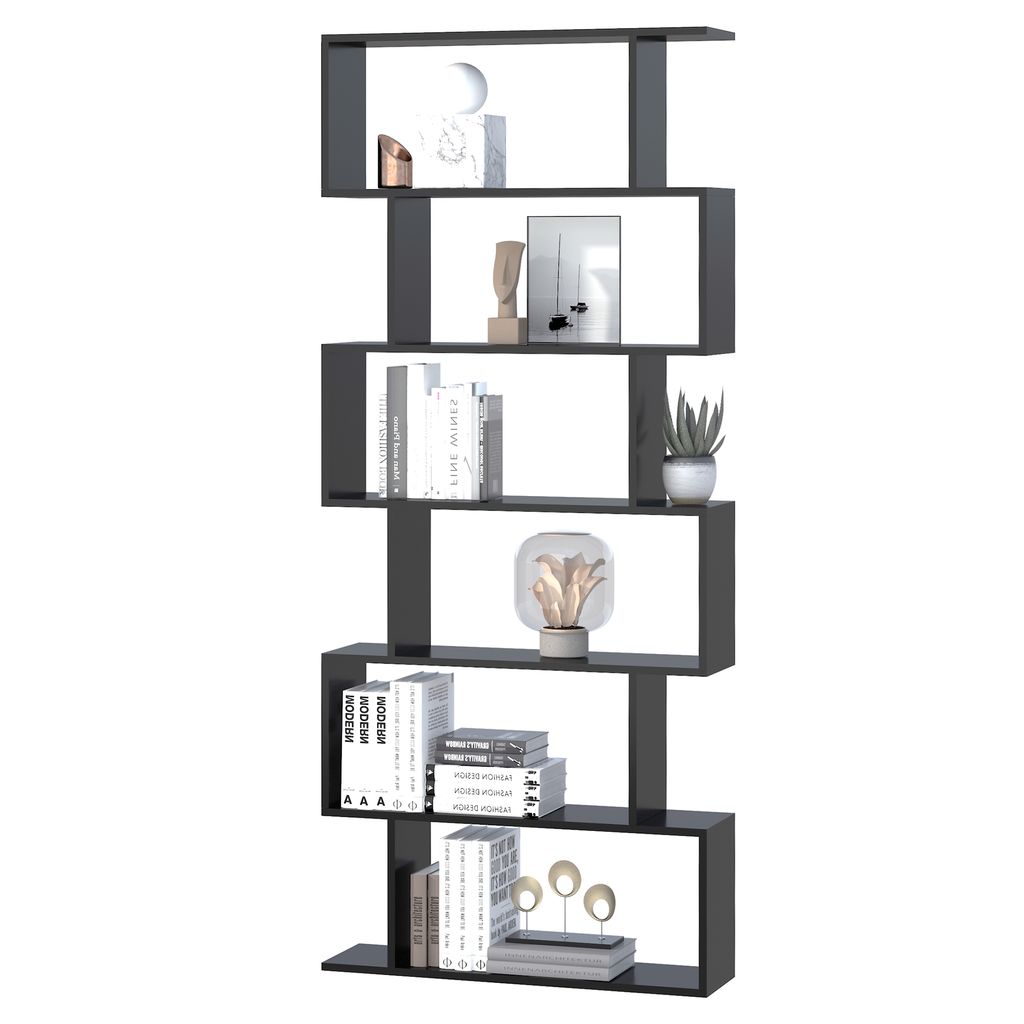 HOMCOM Bibliothèque étagère Zig zag Design Contemporain 80L Image du produit 