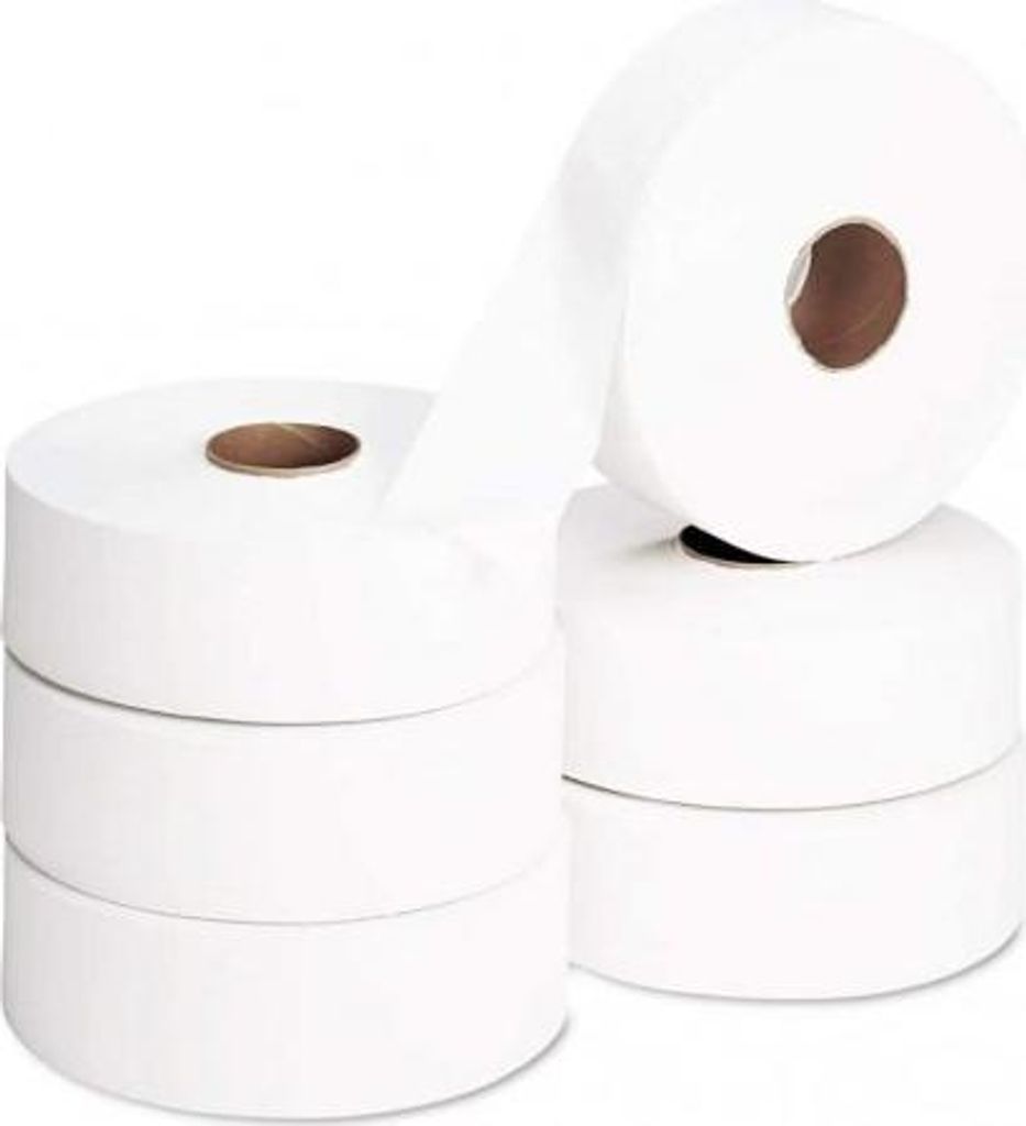 6er-Pack Maxi Jumbo CRISTAL HYGIENE 2-lagige Rollen M60 geprägt Extra Weiß - PH03181B