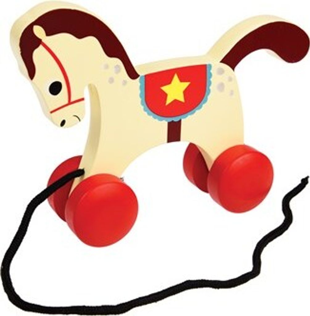 Rex London Holzspielzeug zum ziehen Charlie The Circus Horse : Zirkuspferd Nachziehspielzeug, Motorik Spielzeug