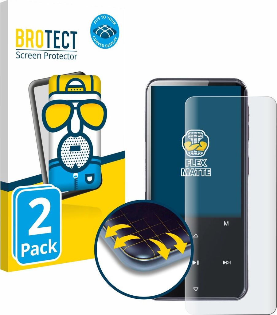 2x BROTECT Fullscreen Schutzfolie für AGPtek M3 Displayschutz Folie Fullcover Matt Entspiegelungsfolie
