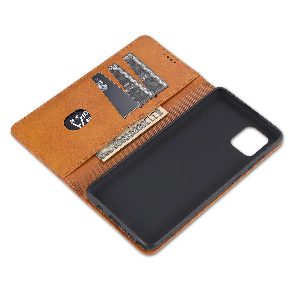 Custodia Portafoglio in Pelle PU Compatibile con Doogee N50, Cover con Chiusura Magnetica, Tasche per Carte e Funzione Stand (Marrone