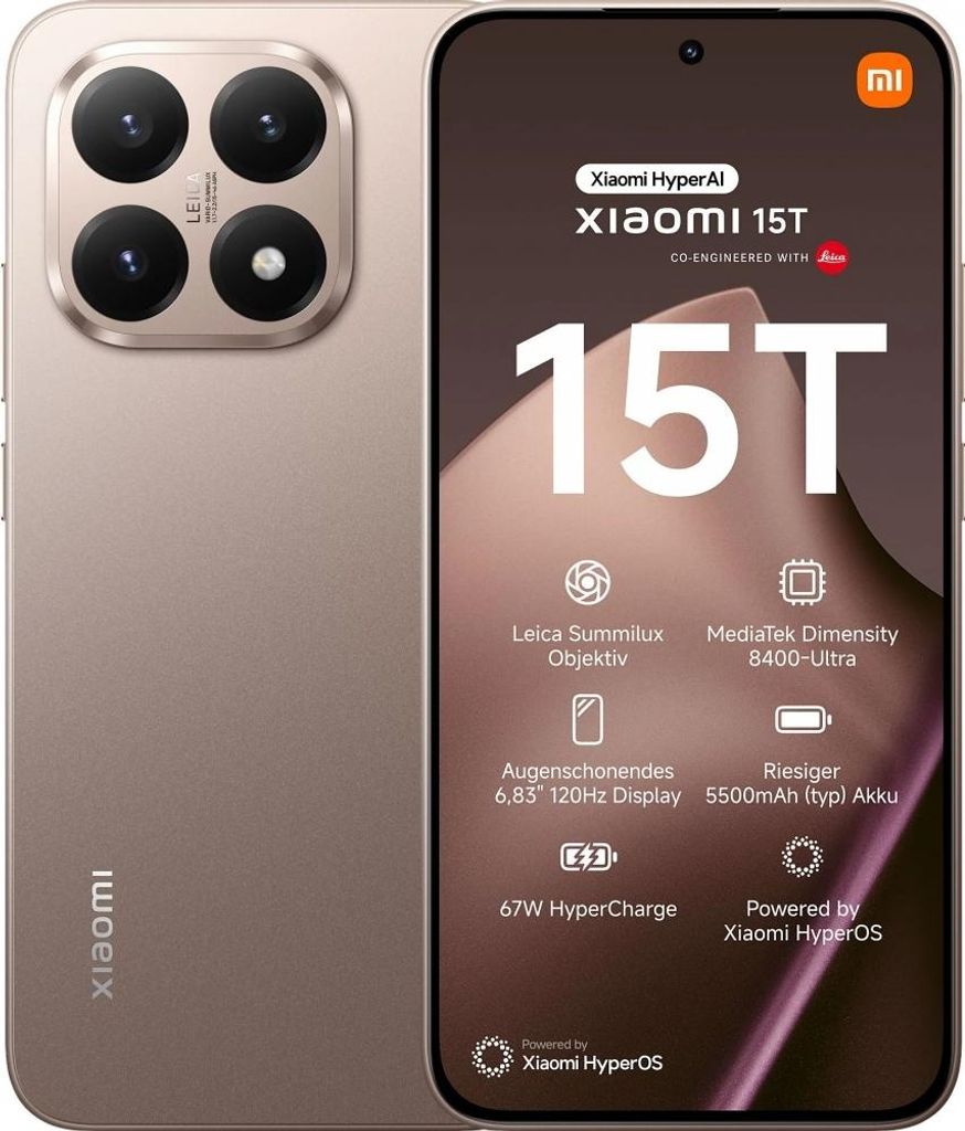 Xiaomi 15T 512GB Mocha Gold Produktbild 