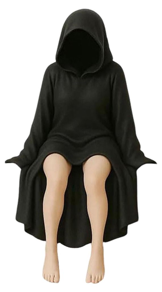 Gotische Bücherregal-Skulptur, sexy schwarze Robe, weibliche Figur aus Kunstharz, gruselige Frauenfigur für Halloween-Tischdekoration M