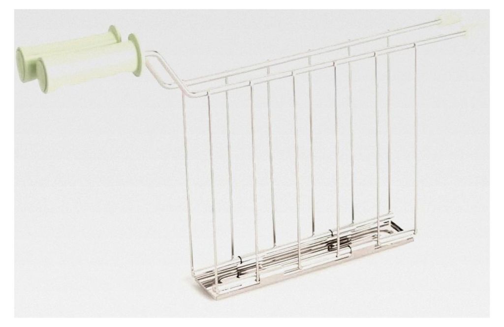 SET MIT 2 GITTERZANGEN IN GRÜN/Zubehör zum Zubereiten von Sandwiches im Retro-Toaster M, ohne Verbrennungsgefahr, aus Edelstahl