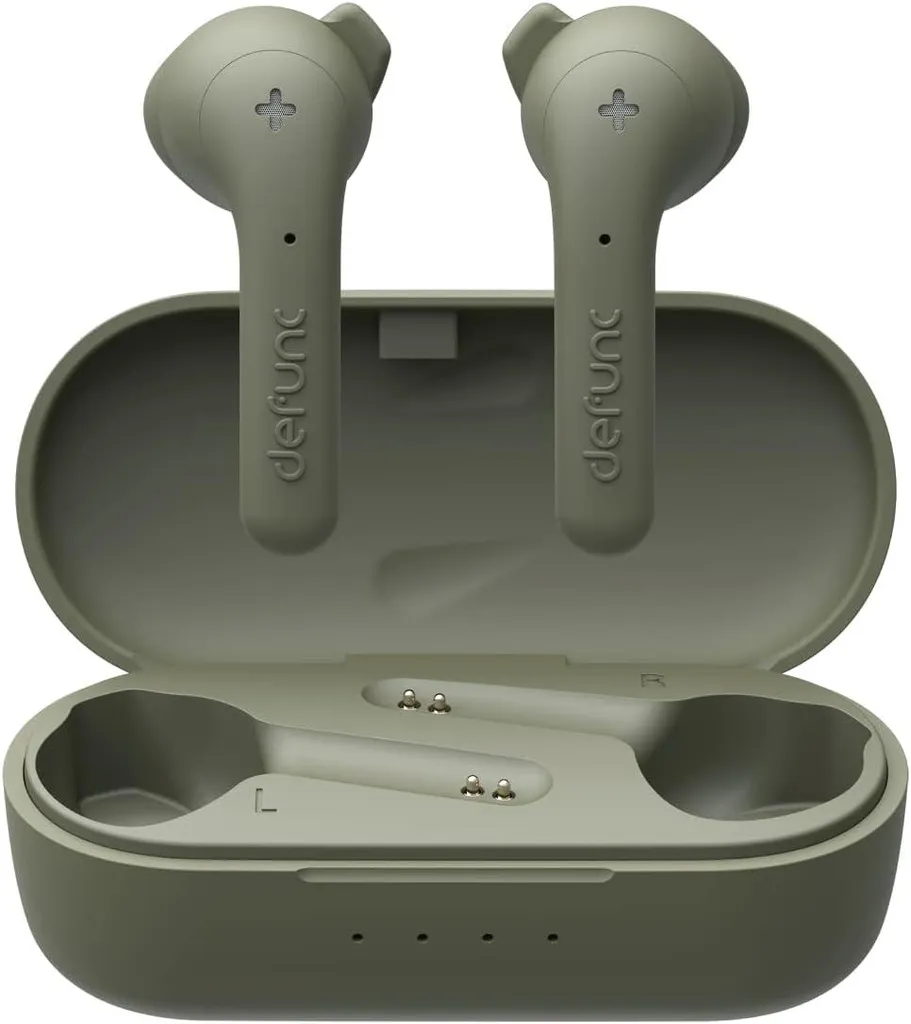 Defunc True Wireless Earbuds True Basic, Bluetooth 5.0, IPX4 wasserdicht, In-Ear Stereo-Ohrhörer, Touch-Steuerung,Mikrofon,lange Akkulaufzeit,Ladeetui