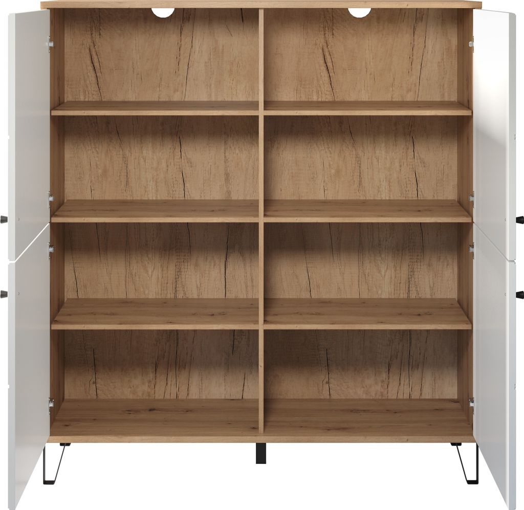 trendteam Wohnen Highboard Touch Artisan Eiche Melamin/Weiß Produktbild 5