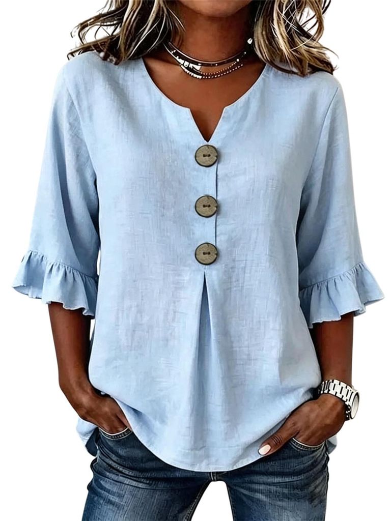 Blouse pour femmes ASKSA, en mousseline, style t-shirt, Image du produit 