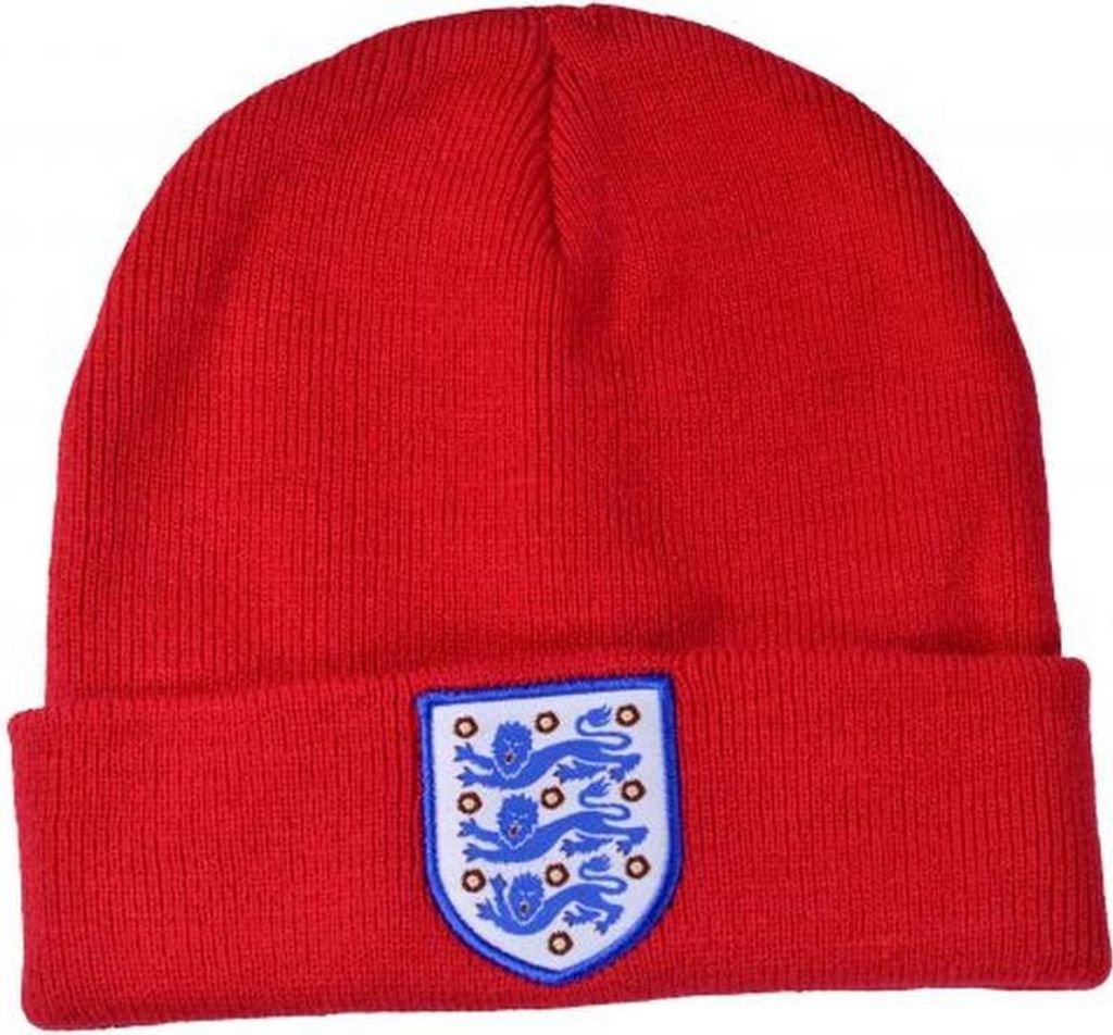 England FA - Mütze für Herren/Damen Uni, Umgekrempelter Umschlag, Jerseyware BS6135 (Einheitsgröße) (Rot)