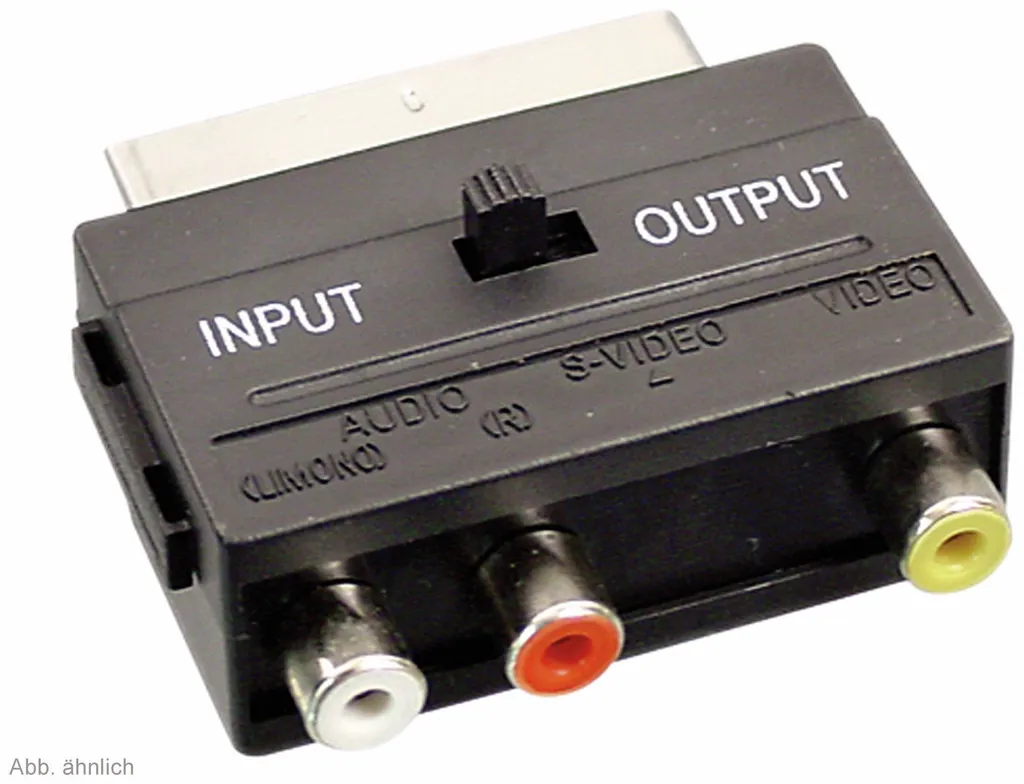 Adaptateur Péritel mâle vers 3x RCA Commutable - Câble Audio Vidéo Noir