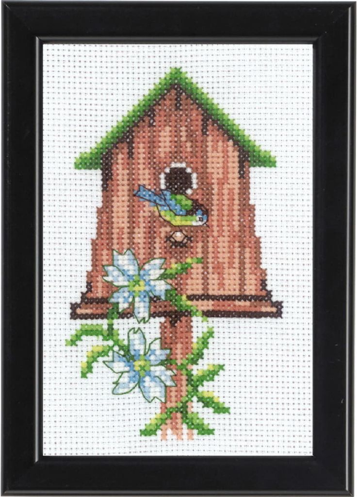 Permin Kreuzstich Stickpackung "Vogelhaus", Zählmuster, 9x14cm, 13-9420