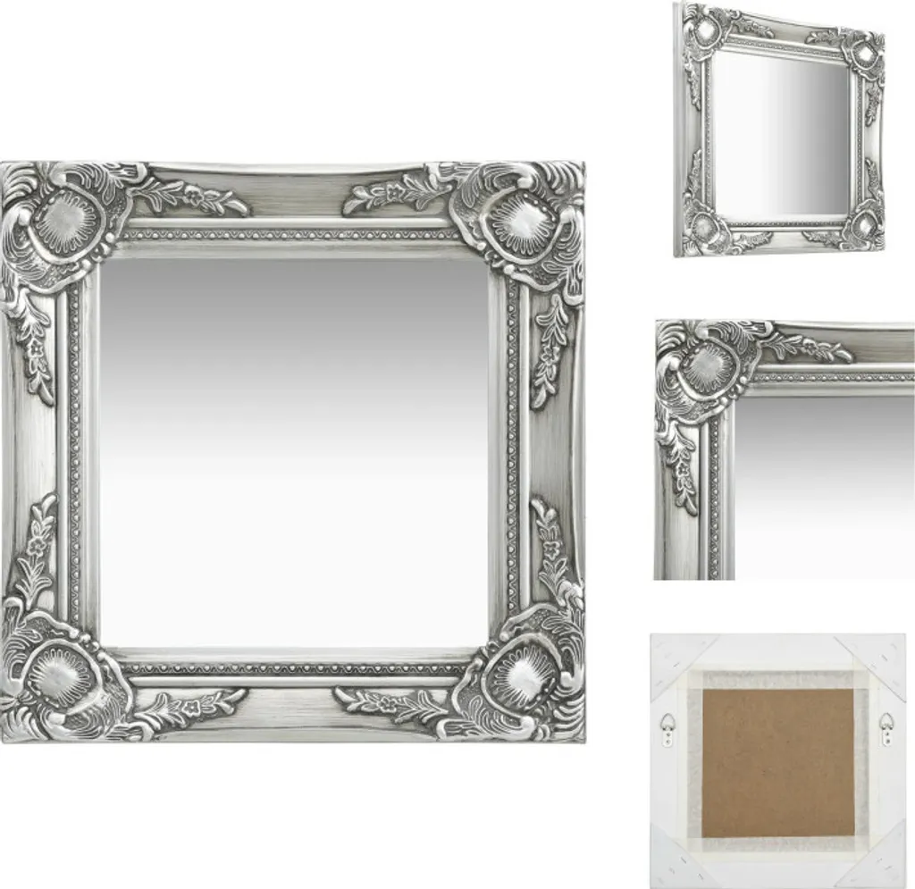 Specchio Parete Barocco 40x40 cm Argento vidaXL | Arredo Elegante
